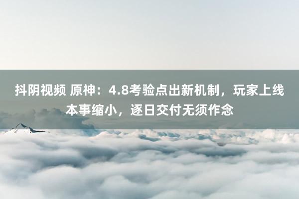 抖阴视频 原神：4.8考验点出新机制，玩家上线本事缩小，逐日交付无须作念