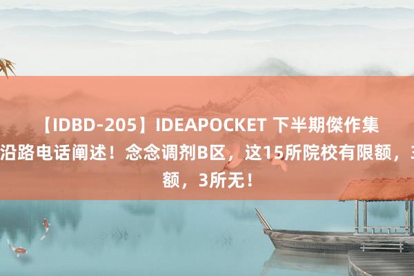 【IDBD-205】IDEAPOCKET 下半期傑作集2009 沿路电话阐述！念念调剂B区，这15所院校有限额，3所无！