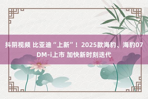 抖阴视频 比亚迪“上新”！2025款海豹、海豹07DM-i上市 加快新时刻迭代