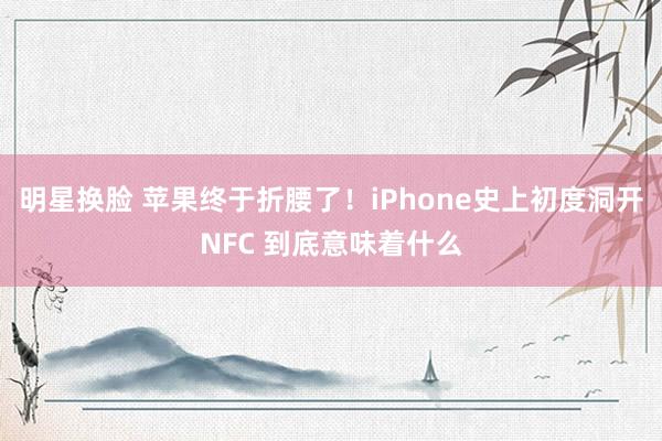 明星换脸 苹果终于折腰了！iPhone史上初度洞开NFC 到底意味着什么