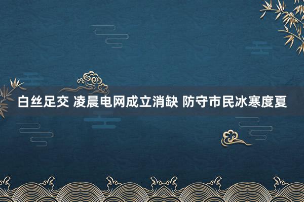 白丝足交 凌晨电网成立消缺 防守市民冰寒度夏