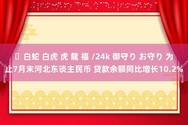 ✨白蛇 白虎 虎 龍 福 /24k 御守り お守り 为止7月末河北东谈主民币 贷款余额同比增长10.2%