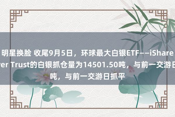 明星换脸 收尾9月5日，环球最大白银ETF——iShares Silver Trust的白银抓仓量为14501.50吨，<a href=