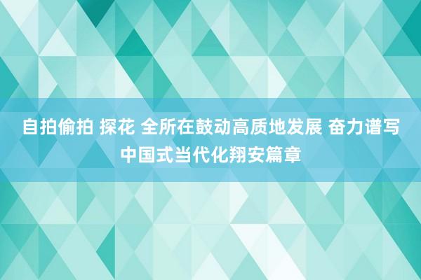 自拍偷拍 探花 全所在鼓动高质地发展 奋力谱写中国式当代化翔安篇章