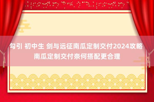 勾引 初中生 剑与远征南瓜定制交付2024攻略 南瓜定制交付奈何搭配更合理